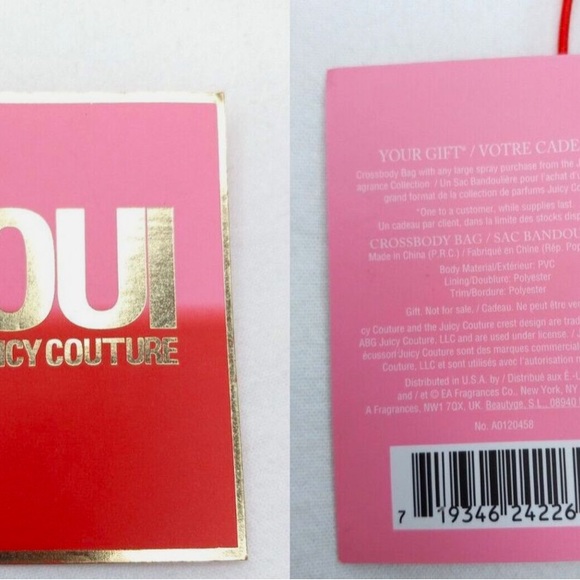 Juicy Couture- Pink and Red Crossbody Bag and unboxed Oui mini fragrance - Picture 4 of 7